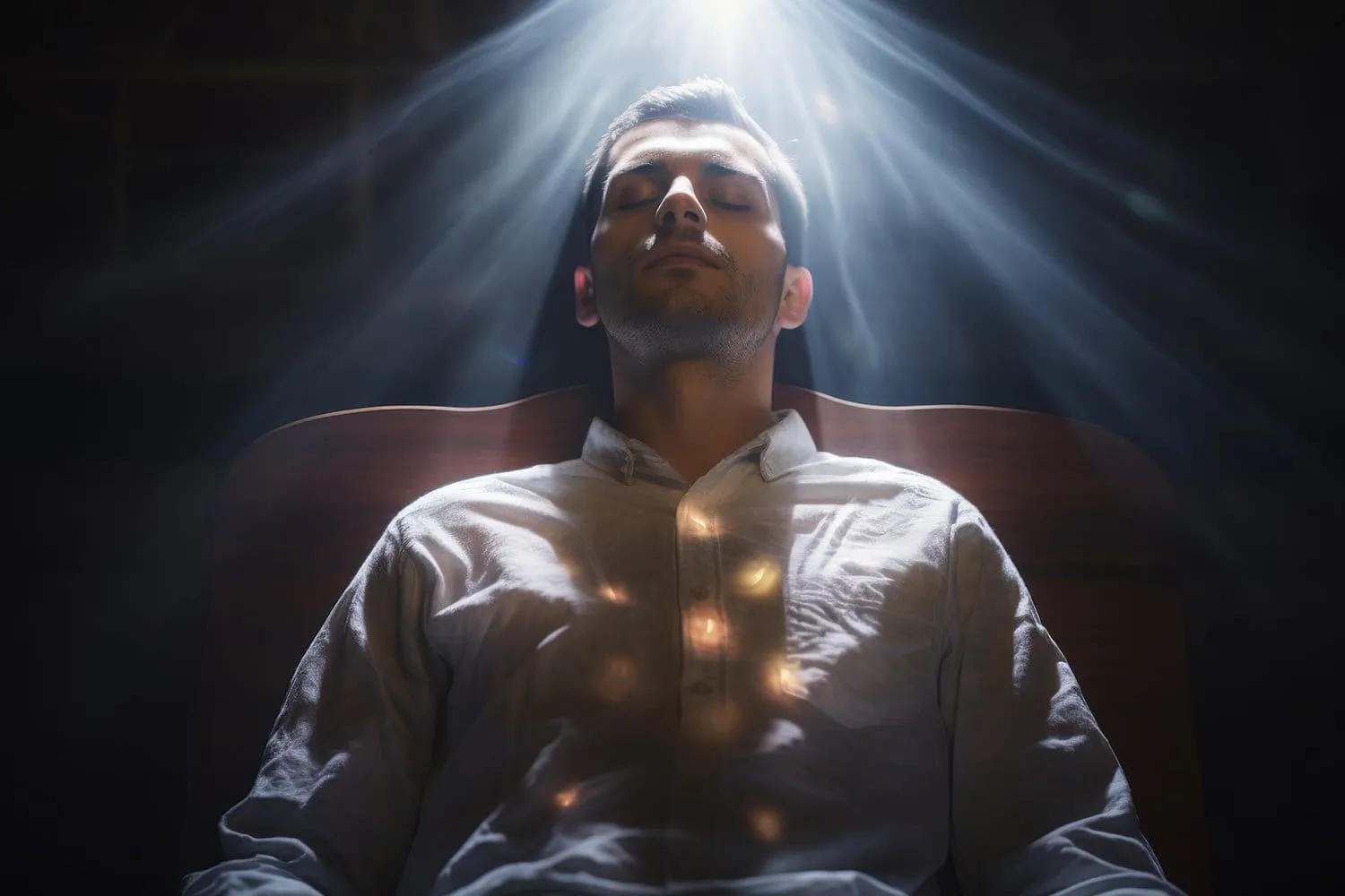 a person in a hypnosis session with a calm and peaceful
