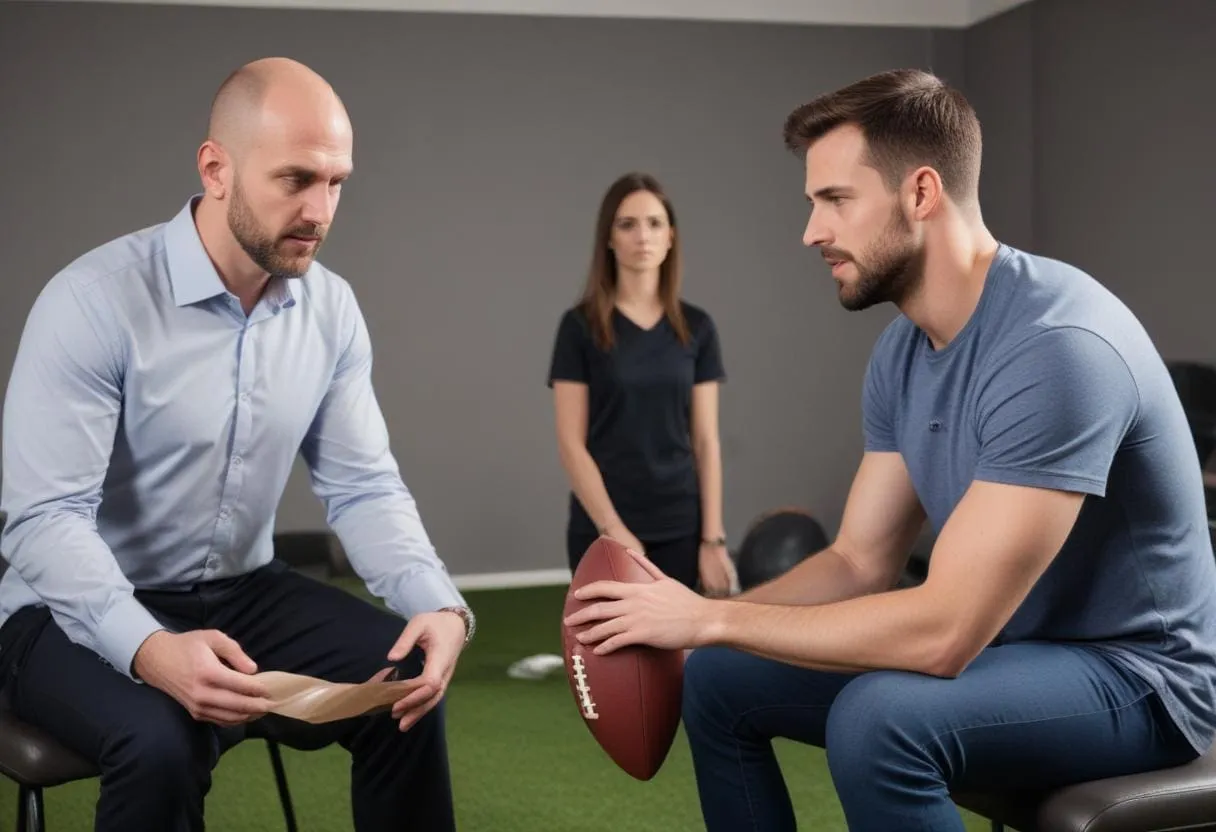 a hypnotherapist guiding a client through a session