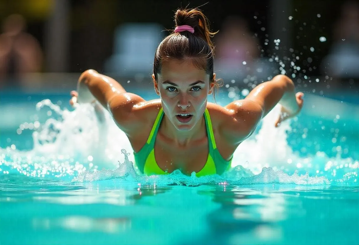 swimmer competing with confidence