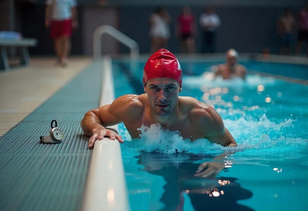 swimmer in training